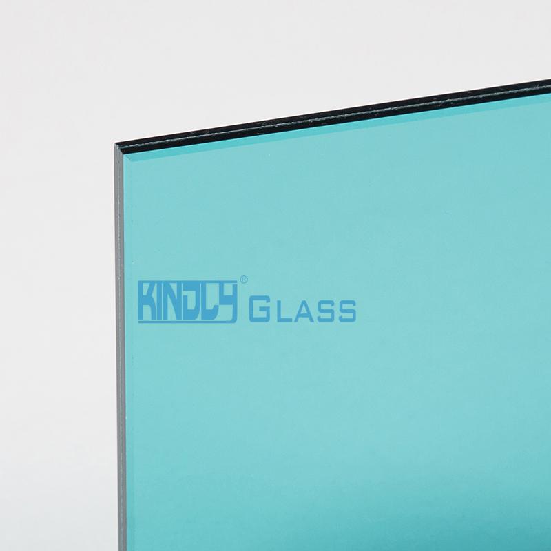 Vidrio laminado PVB de transparente y azul océano de 0.76mm 